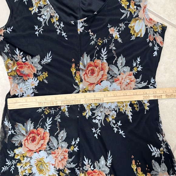 Black floral Medium Tash + Sophie Strech lined mesh dress - Picture 10 of 11